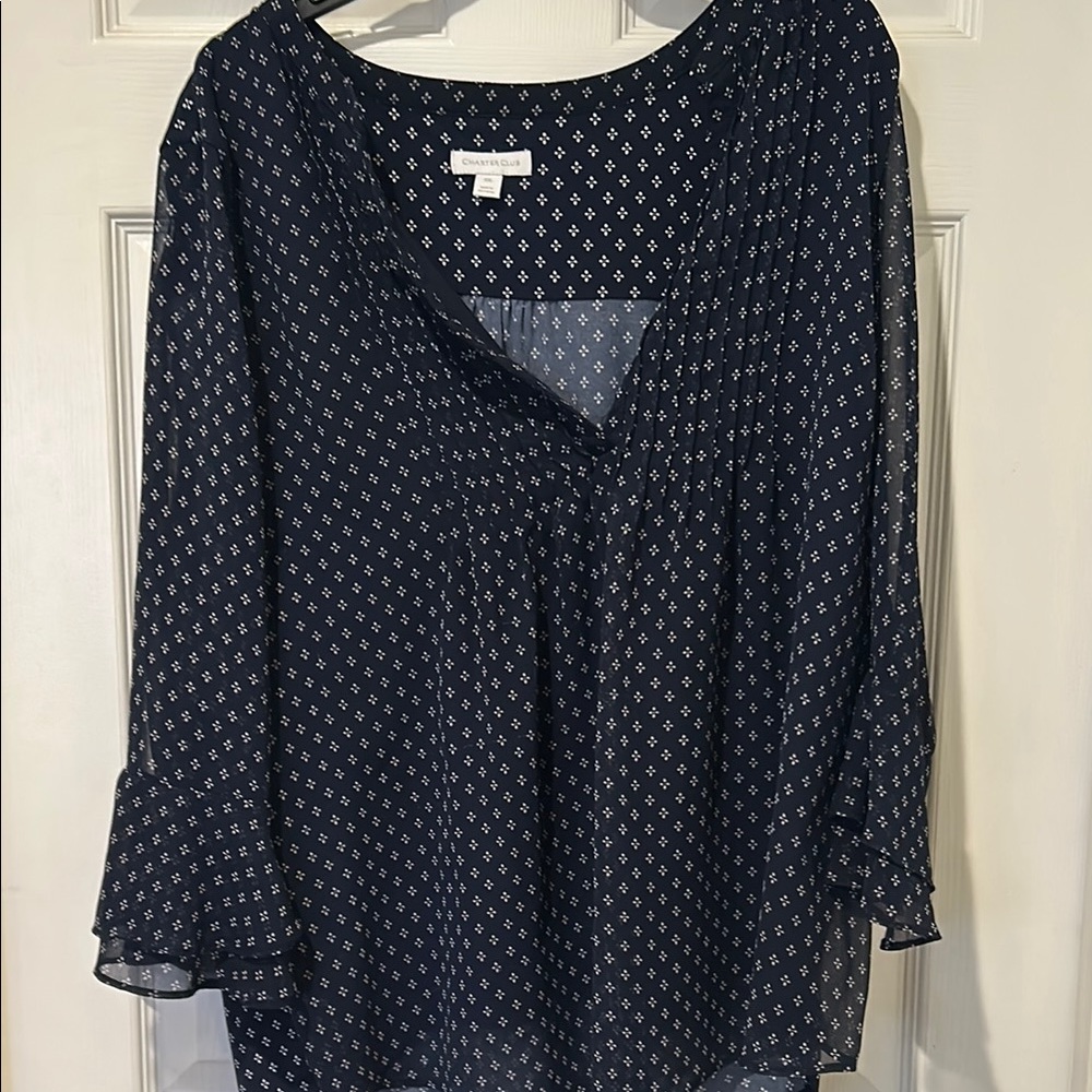 Women's Navy Patterned Top
